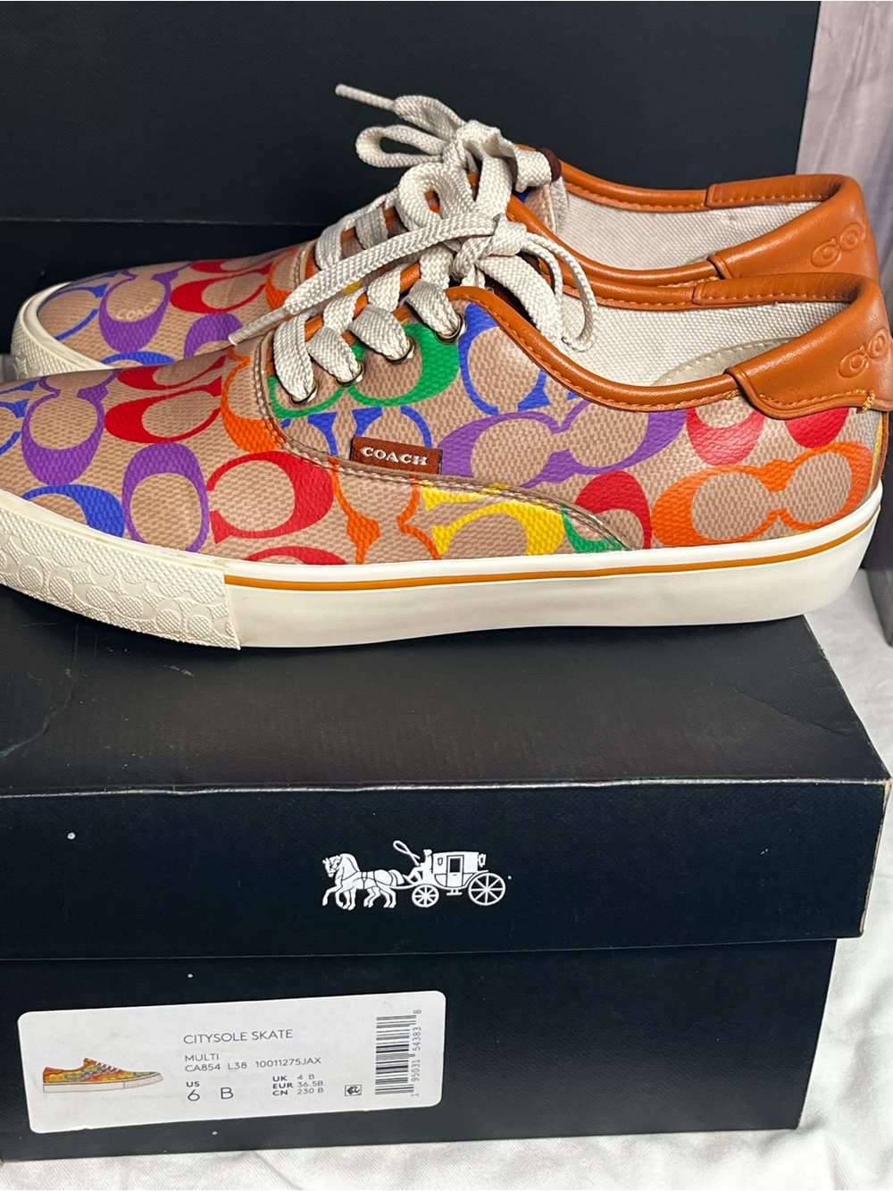 Coach Citysole Skate Rainbow Sneakers Sz 6